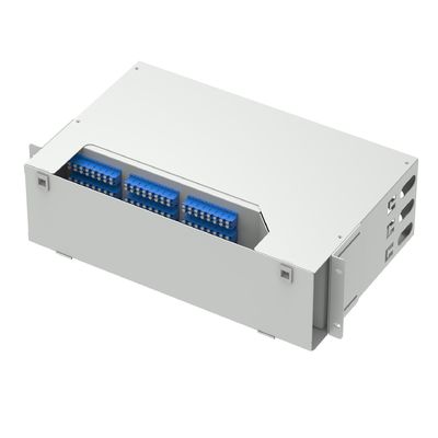 Субоптическая распределительная рама для 96 ядер Оптическое оборудование из волокон серо-черного цвета