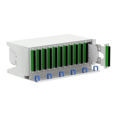 Серая RAL 7035 4U 144 ядра 19 дюймовая оптоволоконная панель под ODF с 3